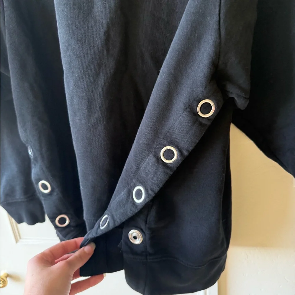 ALLSAINTS Leti Freida Side-Snap Sweatshirt Size M - Picture 8 of 9